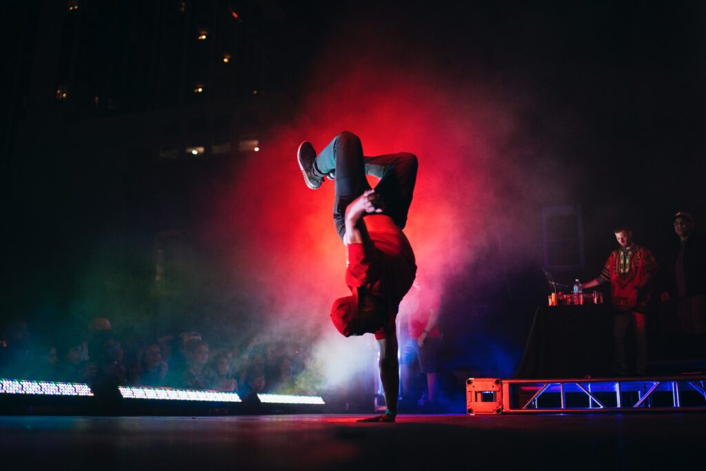 street dancer performing